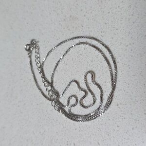 sterling silver 925 long layering box chain necklace 10 inch